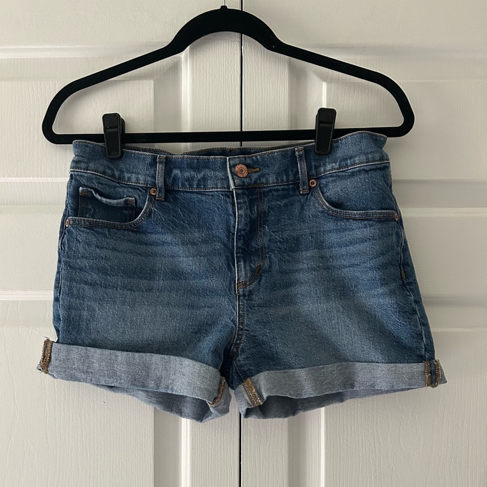 LOFT Blue Jean Shorts with Rolled Hem